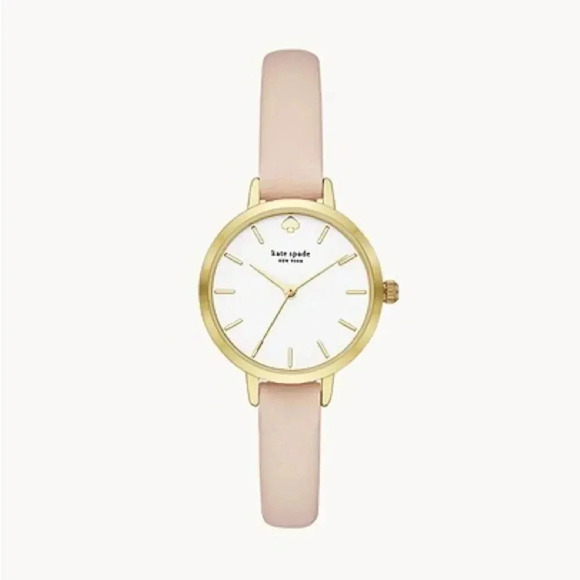 NWT Kate Spade New York Metro Three Hand Blush  Leather Watch - Picture 1 of 7